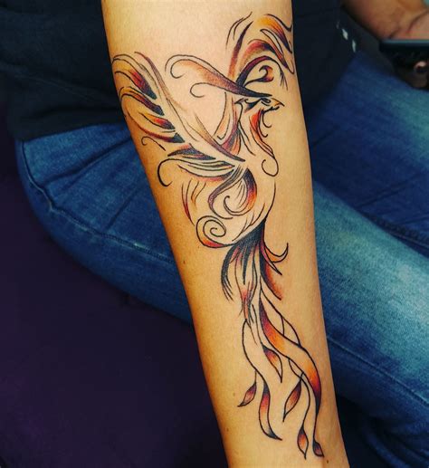 female beautiful phoenix tattoo